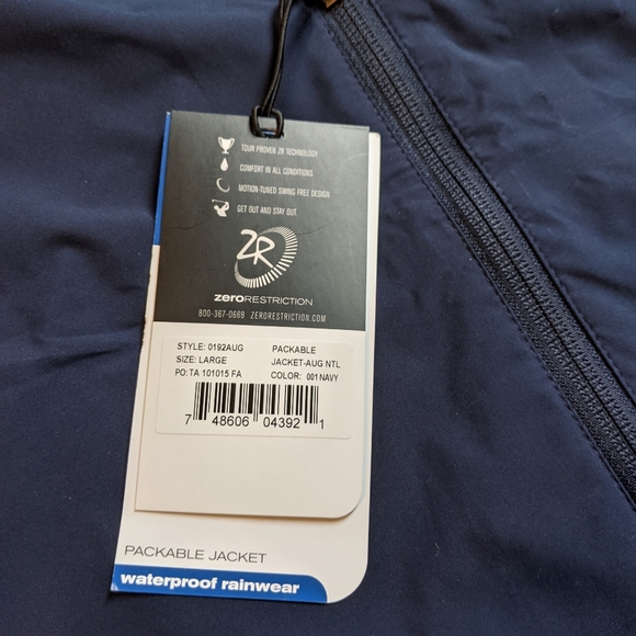 Zero Restriction Packable Waterproof Golf Jacket - Picture 5 of 5
